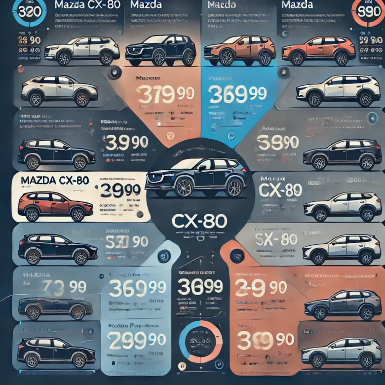 マツダCX-80のモデル別価格帯を示すインフォグラフィック